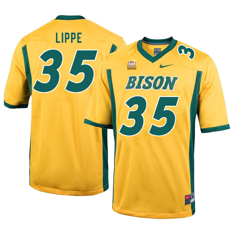 Men #35 Jake Lippe North Dakota State Bison College Football Jerseys Sale-Yellow